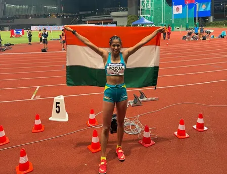 इंडियन एथलेटिक्स सीरीज: विमेंस हाई जंप में 19 वर्षीय पूजा का दबदबा इंडियन एथलेटिक्स सीरीज: विमेंस हाई जंप में 19 वर्षीय पूजा का दबदबा