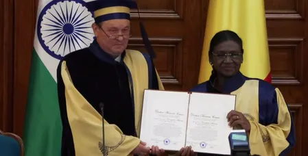 बुखारेस्ट यूनिवर्सिटी ने राष्ट्रपति मुर्मू को दी मानद डॉक्टरेट की उपाधि बुखारेस्ट यूनिवर्सिटी ने राष्ट्रपति मुर्मू को दी मानद डॉक्टरेट की उपाधि