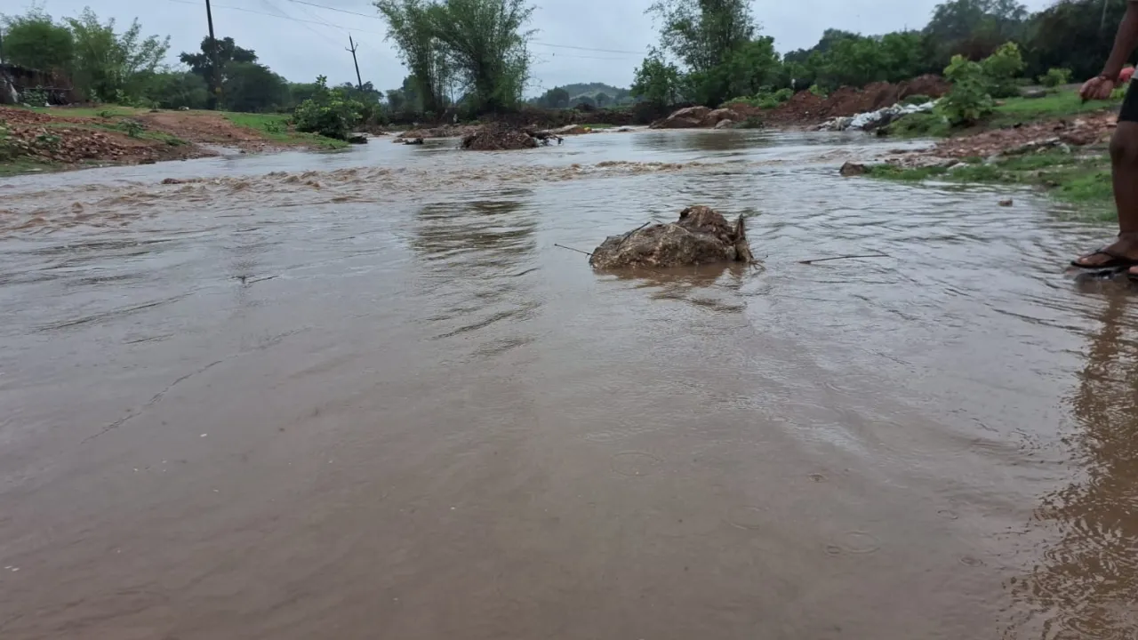 River due to continuous rain