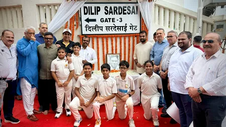 दिलीप सरदेसाई की जयंती पर एमसीए ने वानखेड़े स्टेडियम में गेट लगाया