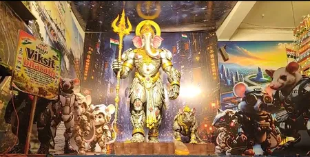 हैदराबाद में विकसित भारत 2047' थीम पर भगवान गणेश की मूर्ति स्थापित