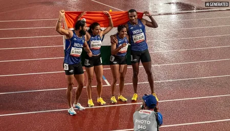 एशियन गेम्स: भारतीय टीम ने मिक्स्ड 4x100 मीटर रिले में 'नेशनल रिकॉर्ड' के साथ जीता ब्रॉन्ज