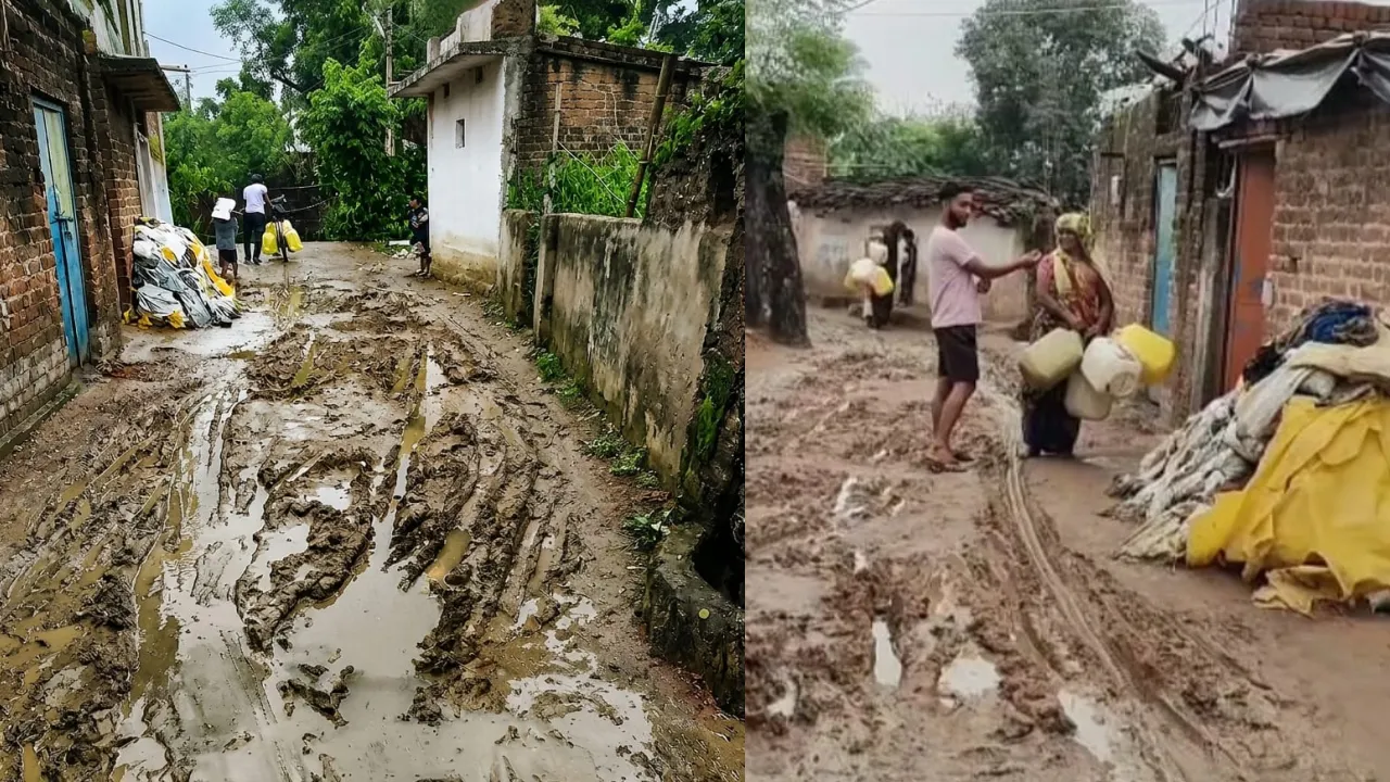 छतरपुर: बदहाल सड़क ने बढ़ाई ग्रामीणों की मुश्किलें, कीचड़ और गड्ढों से होकर निकलने को मजबूर नौनिहाल, सरपंच और सचिव की अनदेखी का आरोप