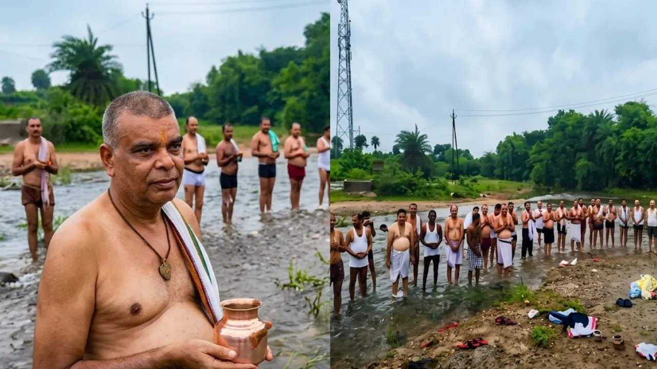 पांखी कंचन घाट पर तर्पण शुरू; सुख-समृद्धि के लिए श्रद्धालुओं ने दी पितरों को जलांजलि