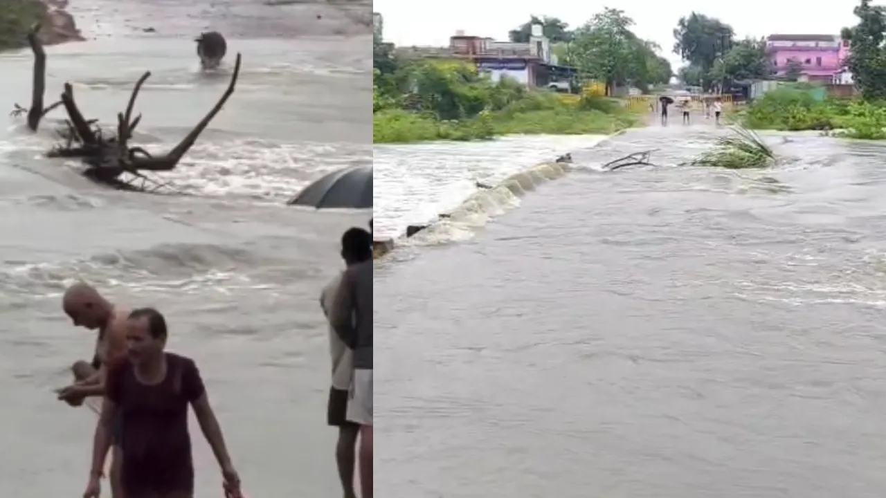 उर्मिल नदी का पानी पुल के ऊपर आया, नौगांव-कुलपहाड़ मार्ग पर आवागमन रोका; रनगुवां बांध के 7 गेट खुले, स्कूलों में अवकाश