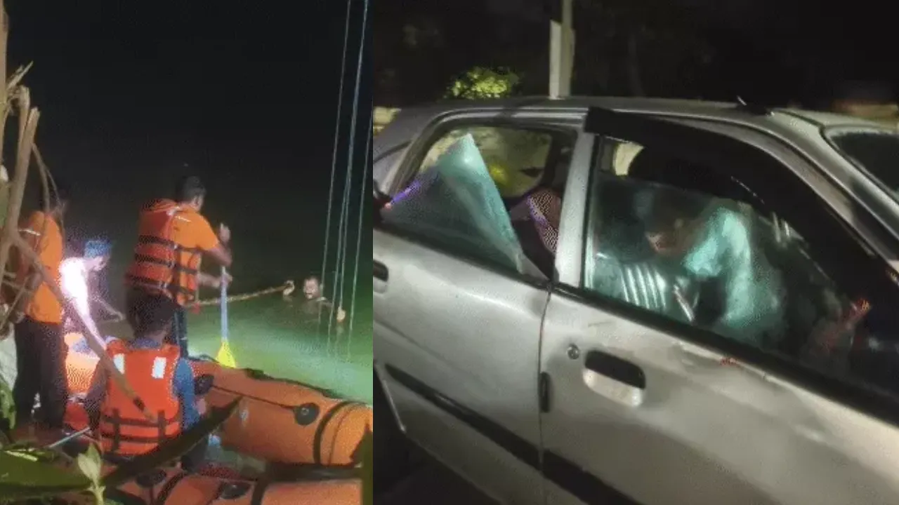 तालाब में डूबी कार से मिले 3 कारोबारियों के शव, पानी में कार के गेट लॉक होने से तड़प-तड़पकर हुई मौत