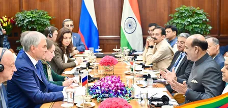 ओम बिरला से मिले रूसी स्टेट ड्यूमा के अध्यक्ष वोलोदिन, संसदीय सहयोग बढ़ाने पर चर्चा की