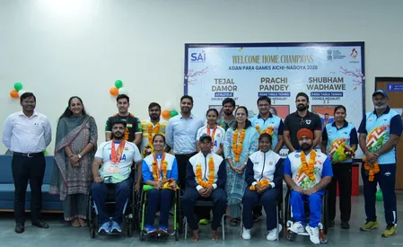 साई गांधीनगर ने एशियन पैरा गेम्स 2026 के पदक विजेताओं और कोचों को सम्मानित किया