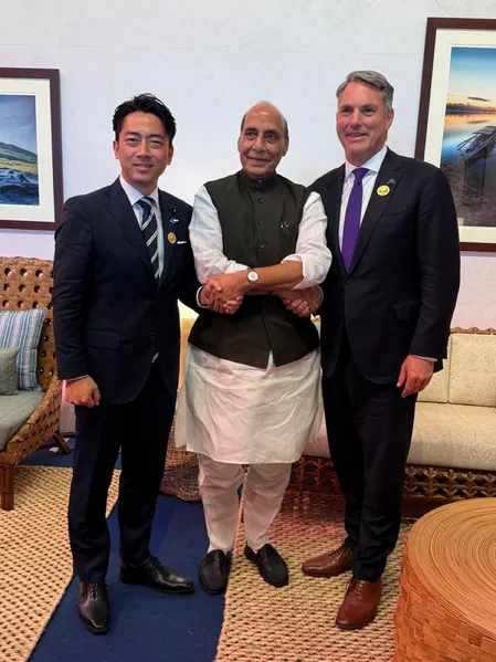 भारत-जापान और ऑस्ट्रेलिया आए साथ, रक्षा मंत्री राजनाथ सिंह ने दिया 'जय' का संदेश