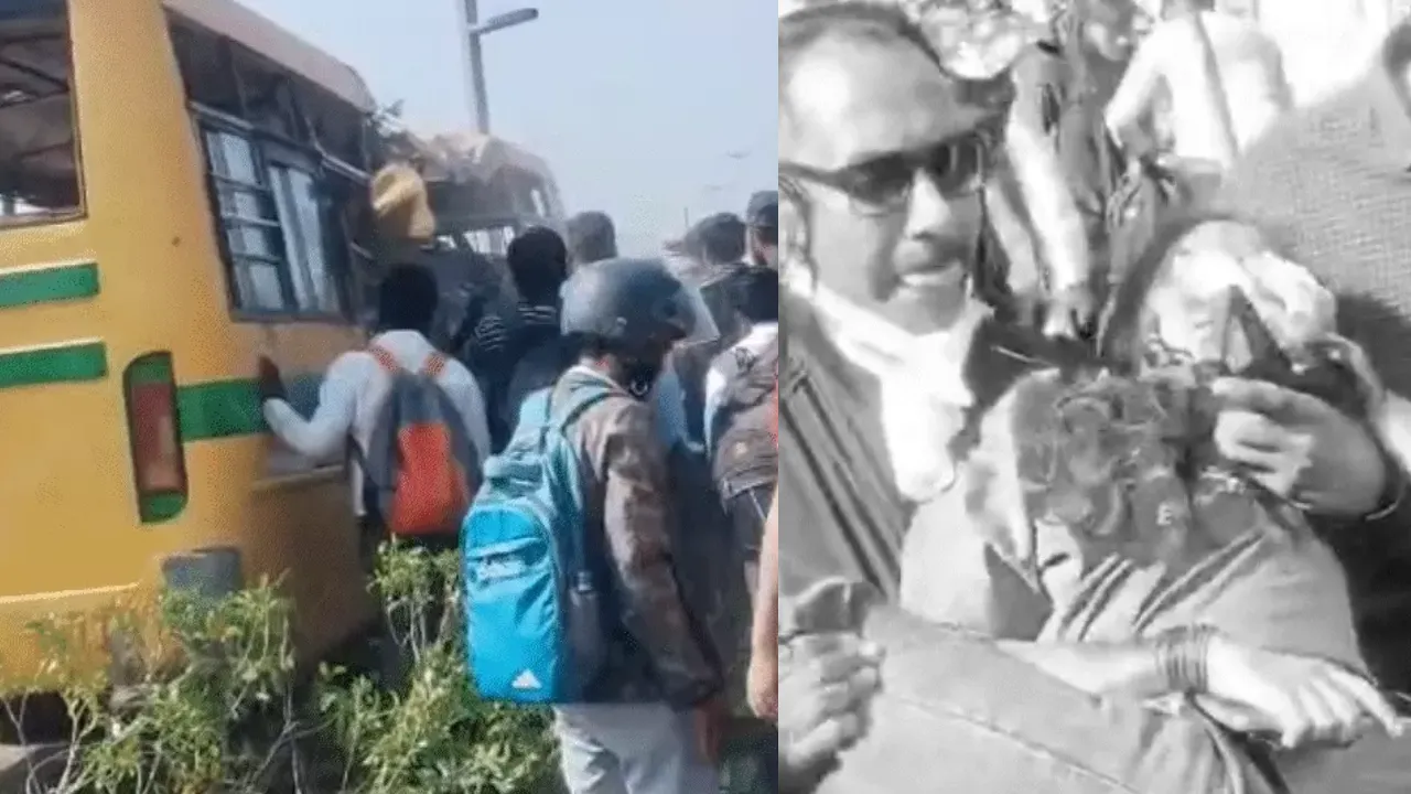 भोपाल के वीआईपी रोड पर बड़ा हादसा: तेज रफ्तार आरजीपीवी बस डिवाइडर और खंभे से टकराई, 11 घायल
